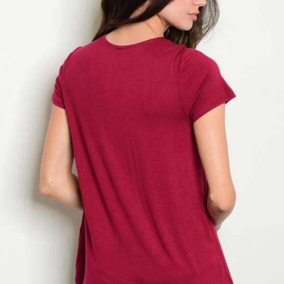 Red Choker Plunging Top - Picture 2 of 4